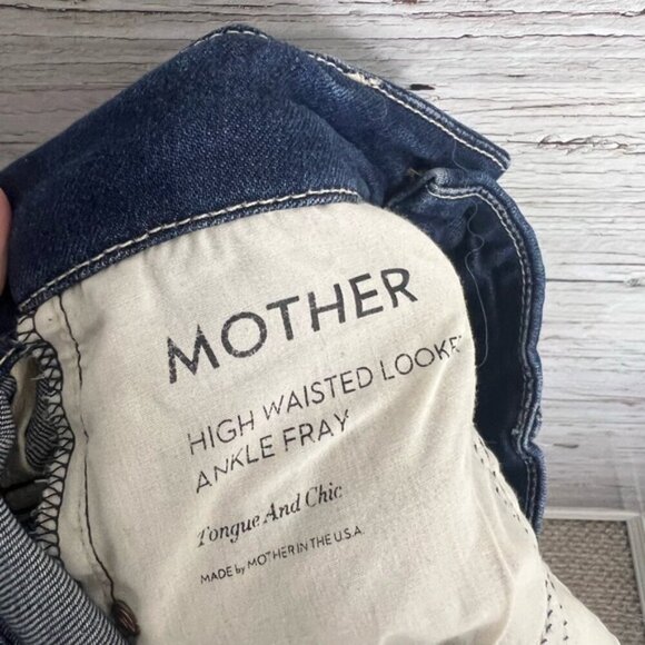 Mother High Waisted Looker Ankle Fray in Tongue in Chic Wash Size 25 - Picture 10 of 10